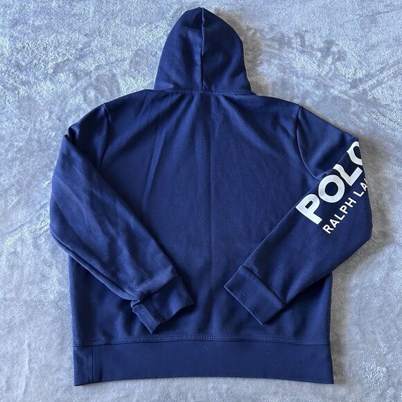 Polo Ralph Lauren 1967 Shield Hooded Sweatshirt Hoodie Mens Size Medium Blue - Picture 5 of 8